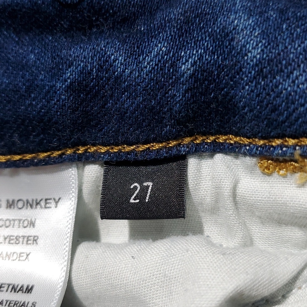 Flying Monkey Blue Denim Jeans Size 27 Stretch Frayed Hem - Picture 8 of 8